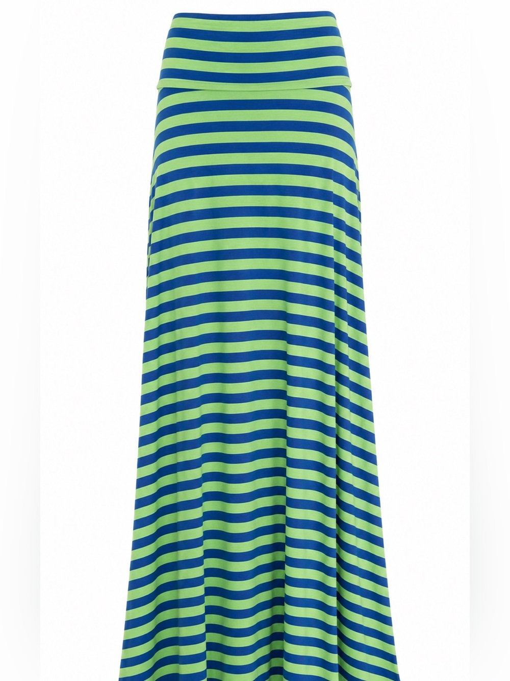 LuLaRoe XXS Blue Lime Green Striped Maxi Skirt Coastal Y2K Stretch Boho - Picture 1 of 8